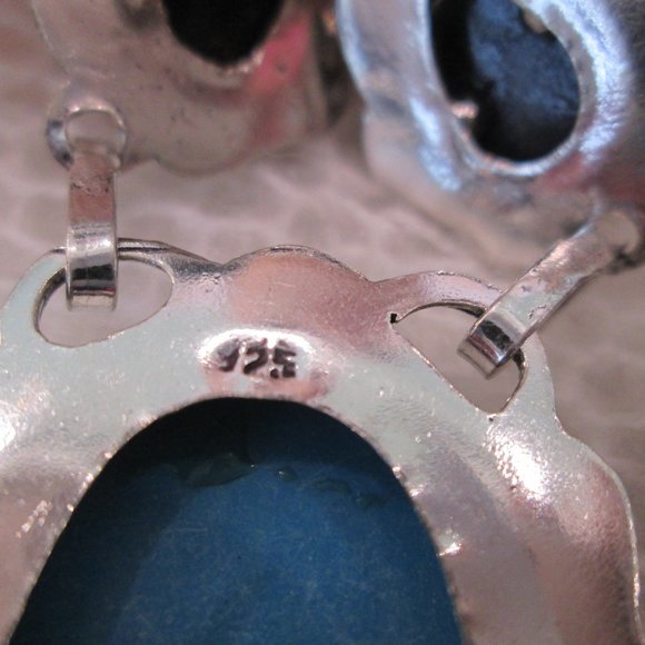 TURQUOISE NATURAL PERSIAN GEMSTONE LADIES  925 STERLING SILVER NECKLACE EARRING - Picture 8 of 9